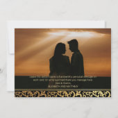 Elégant Carte de remerciements cadre or (Dos)