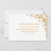 Élégant Carte de remerciements d'affaires Gold (Dos)