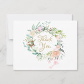 Élégant Carte de remerciements d'affaires Rose Gar (Devant)
