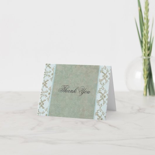 Elégant Carte de remerciements Damask (Devant)
