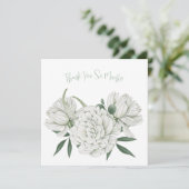 Elégant Carte de remerciements d'aquarelle blanche (Debout devant)