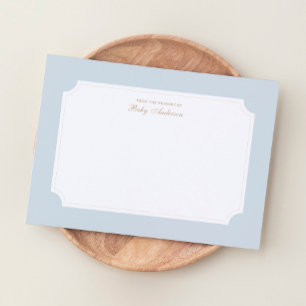Elégant Carte de remerciements de Baby shower bleu