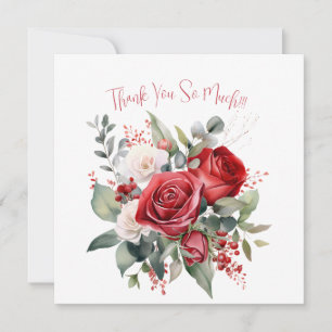 Élégant Carte de remerciements de bouquet de Rose