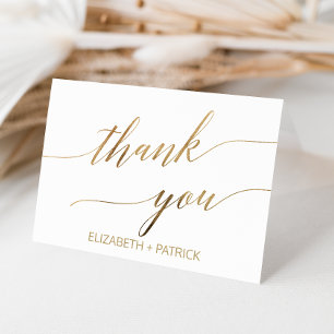 Élégant Carte de remerciements de calligraphie or