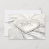 Élégant Carte de remerciements de coeur à la crème (Devant)