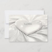 Élégant Carte de remerciements de coeur à la crème (Dos)