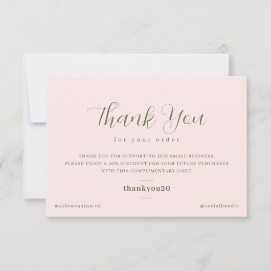 Élégant Carte de remerciements de commande de mono (Devant)