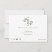 Élégant Carte de remerciements de commande de mono (Dos)