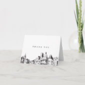 Élégant Carte de remerciements de croquis de Bosto (Devant)