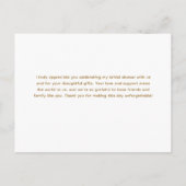 Elégant Carte de remerciements de Fête des mariées (Dos)