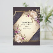 Elégant Carte de remerciements de fleurs blanches (Debout devant)