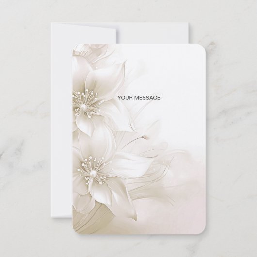 Elégant Carte de remerciements de fleurs blanches (Dos)