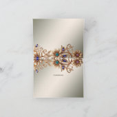 Élégant Carte de remerciements de fleurs de bijoux (Intérieur)