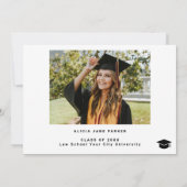 Élégant carte de remerciements de graduation de la (Dos)