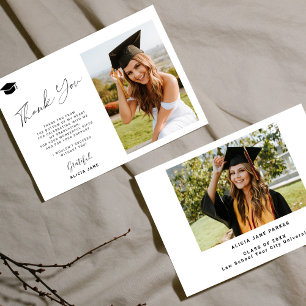 Élégant carte de remerciements de graduation de la