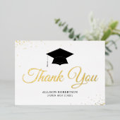 élégant carte de remerciements de graduation en or (Debout devant)