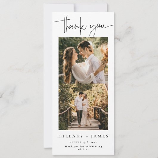 Élégant Carte de remerciements de la bande photo d (Devant)