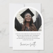 Élégant Carte de remerciements de la graduation en (Dos)