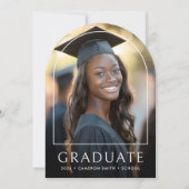 Élégant Carte de remerciements de la graduation en (Devant)