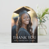 Élégant Carte de remerciements de la graduation en (Debout devant)