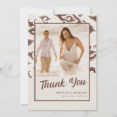 Elégant Carte de remerciements de mariage de plage (Devant)