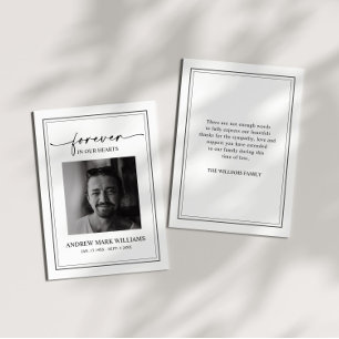 Élégant Carte de remerciements de mémoire sympathi