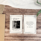 Élégant Carte de remerciements de mémoire sympathi