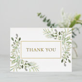 Élégant Carte de remerciements de moulage d'or de  (Debout devant)