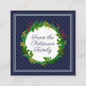 Élégant Carte de remerciements de Noël bleu marine (Dos)