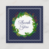 Élégant Carte de remerciements de Noël bleu marine (Devant)