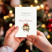 Élégant Carte de remerciements de Noël en vert et 