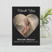 Élégant Carte de remerciements de photos du coeur  (Debout devant)