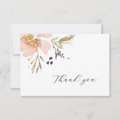 Élégant Carte de remerciements de script d'aquarel (Devant)