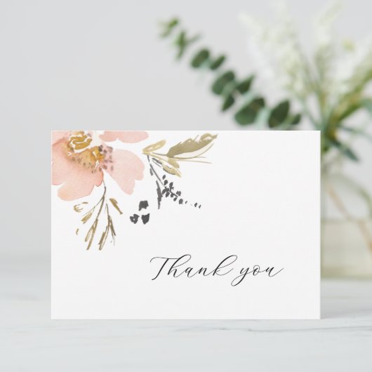 Élégant Carte de remerciements de script d'aquarel (Debout devant)