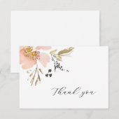 Élégant Carte de remerciements de script d'aquarel (Devant / Derrière)