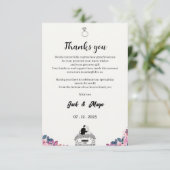 Élégant Carte de remerciements de script - Mariage (Debout devant)
