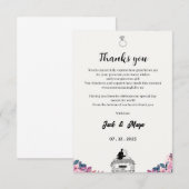 Élégant Carte de remerciements de script - Mariage (Devant / Derrière)