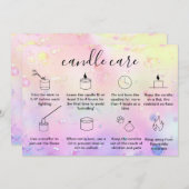 Élégant Carte de remerciements de soins aux bougie (Devant / Derrière)