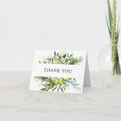 Élégant Carte de remerciements de verdure d'olive (Devant)