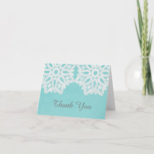 Elégant Carte de remerciements en dentelle turquoi