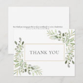 Élégant Carte de remerciements Feuille de printemp (Devant / Derrière)