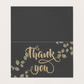 Élégant Carte de remerciements Feuille d'or (Extérieur déplié)