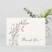 Élégant Carte de remerciements Fleur sauvage (Debout devant)
