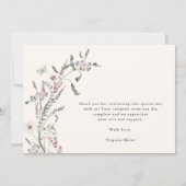 Élégant Carte de remerciements Fleur sauvage (Dos)