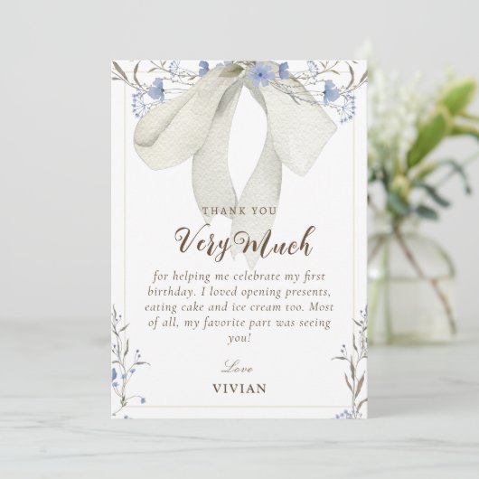 Élégant Carte de remerciements Fleur sauvage Coque (Debout devant)