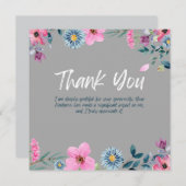 Élégant Carte de remerciements Floral (Devant / Derrière)