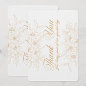 Elégant Carte de remerciements Floral - Appre Pers (Devant / Derrière)