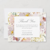 Elégant Carte de remerciements Floral Aquarelle (Devant)