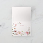 Élégant Carte de remerciements floral blanc rose (Intérieur)