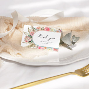 Élégant Carte de remerciements Floral Bohème Blanc